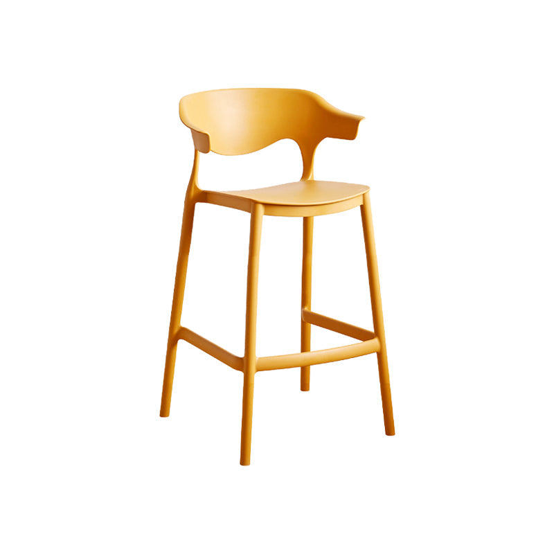 Scandinavia Style Bar-stool Plastic Legs Square Seat Barstool with Low Back for Kitchen Ginger 1 Piece Counter Stool(26"H) Clearhalo 'Bar Furniture' 'Bar Stools' 'bar_stools' 'furn' 'furn_bar_stools' 'furniture_bar_stools' 'Kitchen & Dining Furniture' 'kitchen&dining_furn' 'kitchen' 'kitchen_furn' Furniture' 4493462