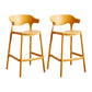 Scandinavia Style Bar-stool Plastic Legs Square Seat Barstool with Low Back for Kitchen Ginger 2 Piece Set Counter Stool(26"H) Clearhalo 'Bar Furniture' 'Bar Stools' 'bar_stools' 'furn' 'furn_bar_stools' 'furniture_bar_stools' 'Kitchen & Dining Furniture' 'kitchen&dining_furn' 'kitchen' 'kitchen_furn' Furniture' 4493463