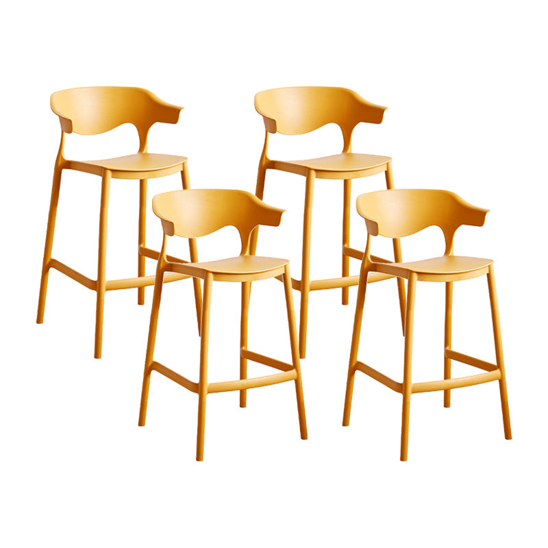 Scandinavia Style Bar-stool Plastic Legs Square Seat Barstool with Low Back for Kitchen Ginger 4 Piece Set Counter Stool(26"H) Clearhalo 'Bar Furniture' 'Bar Stools' 'bar_stools' 'furn' 'furn_bar_stools' 'furniture_bar_stools' 'Kitchen & Dining Furniture' 'kitchen&dining_furn' 'kitchen' 'kitchen_furn' Furniture' 4493464