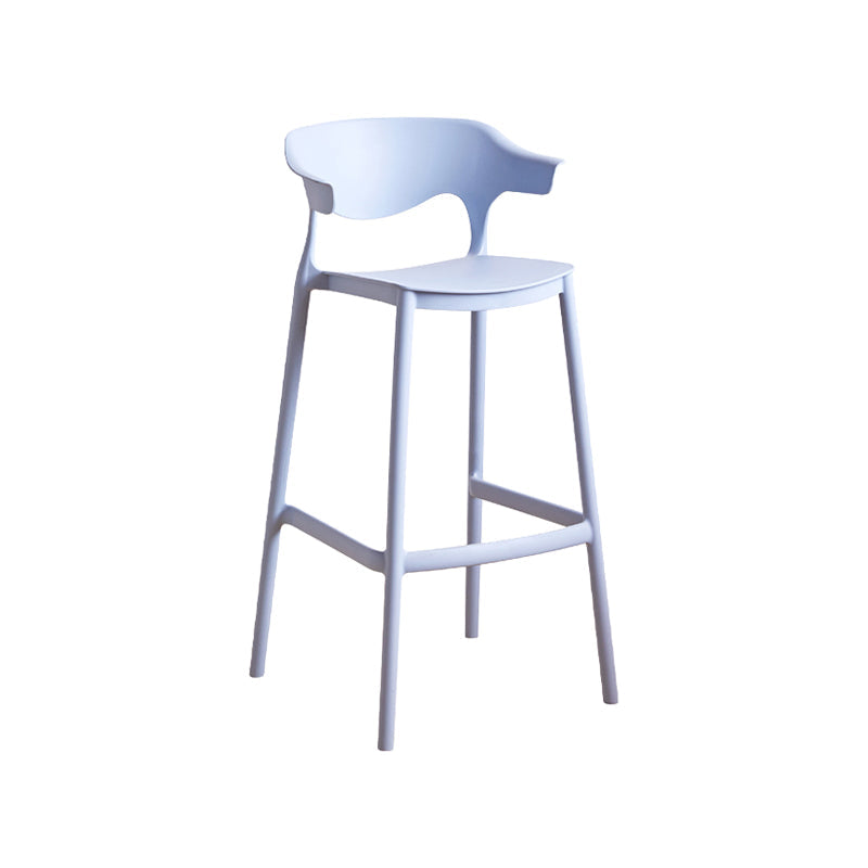 Scandinavia Style Bar-stool Plastic Legs Square Seat Barstool with Low Back for Kitchen Light Blue 1 Piece Bar Stool(30"H) Clearhalo 'Bar Furniture' 'Bar Stools' 'bar_stools' 'furn' 'furn_bar_stools' 'furniture_bar_stools' 'Kitchen & Dining Furniture' 'kitchen&dining_furn' 'kitchen' 'kitchen_furn' Furniture' 4493465
