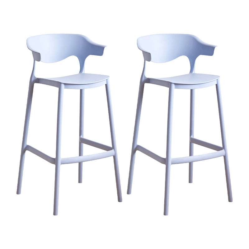 Scandinavia Style Bar-stool Plastic Legs Square Seat Barstool with Low Back for Kitchen Light Blue 2 Piece Set Bar Stool(30"H) Clearhalo 'Bar Furniture' 'Bar Stools' 'bar_stools' 'furn' 'furn_bar_stools' 'furniture_bar_stools' 'Kitchen & Dining Furniture' 'kitchen&dining_furn' 'kitchen' 'kitchen_furn' Furniture' 4493466