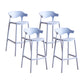 Scandinavia Style Bar-stool Plastic Legs Square Seat Barstool with Low Back for Kitchen Light Blue 4 Piece Set Bar Stool(30"H) Clearhalo 'Bar Furniture' 'Bar Stools' 'bar_stools' 'furn' 'furn_bar_stools' 'furniture_bar_stools' 'Kitchen & Dining Furniture' 'kitchen&dining_furn' 'kitchen' 'kitchen_furn' Furniture' 4493467