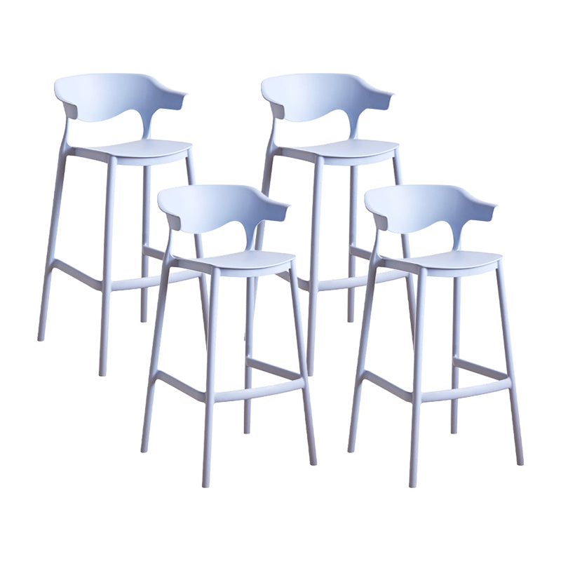 Scandinavia Style Bar-stool Plastic Legs Square Seat Barstool with Low Back for Kitchen Light Blue 4 Piece Set Bar Stool(30"H) Clearhalo 'Bar Furniture' 'Bar Stools' 'bar_stools' 'furn' 'furn_bar_stools' 'furniture_bar_stools' 'Kitchen & Dining Furniture' 'kitchen&dining_furn' 'kitchen' 'kitchen_furn' Furniture' 4493467