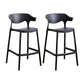 Scandinavia Style Bar-stool Plastic Legs Square Seat Barstool with Low Back for Kitchen Black 2 Piece Set Counter Stool(26"H) Clearhalo 'Bar Furniture' 'Bar Stools' 'bar_stools' 'furn' 'furn_bar_stools' 'furniture_bar_stools' 'Kitchen & Dining Furniture' 'kitchen&dining_furn' 'kitchen' 'kitchen_furn' Furniture' 4493469