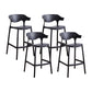 Scandinavia Style Bar-stool Plastic Legs Square Seat Barstool with Low Back for Kitchen Black 4 Piece Set Counter Stool(26"H) Clearhalo 'Bar Furniture' 'Bar Stools' 'bar_stools' 'furn' 'furn_bar_stools' 'furniture_bar_stools' 'Kitchen & Dining Furniture' 'kitchen&dining_furn' 'kitchen' 'kitchen_furn' Furniture' 4493470