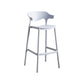 Scandinavia Style Bar-stool Plastic Legs Square Seat Barstool with Low Back for Kitchen Light Gray 1 Piece Bar Stool(30"H) Clearhalo 'Bar Furniture' 'Bar Stools' 'bar_stools' 'furn' 'furn_bar_stools' 'furniture_bar_stools' 'Kitchen & Dining Furniture' 'kitchen&dining_furn' 'kitchen' 'kitchen_furn' Furniture' 4493471