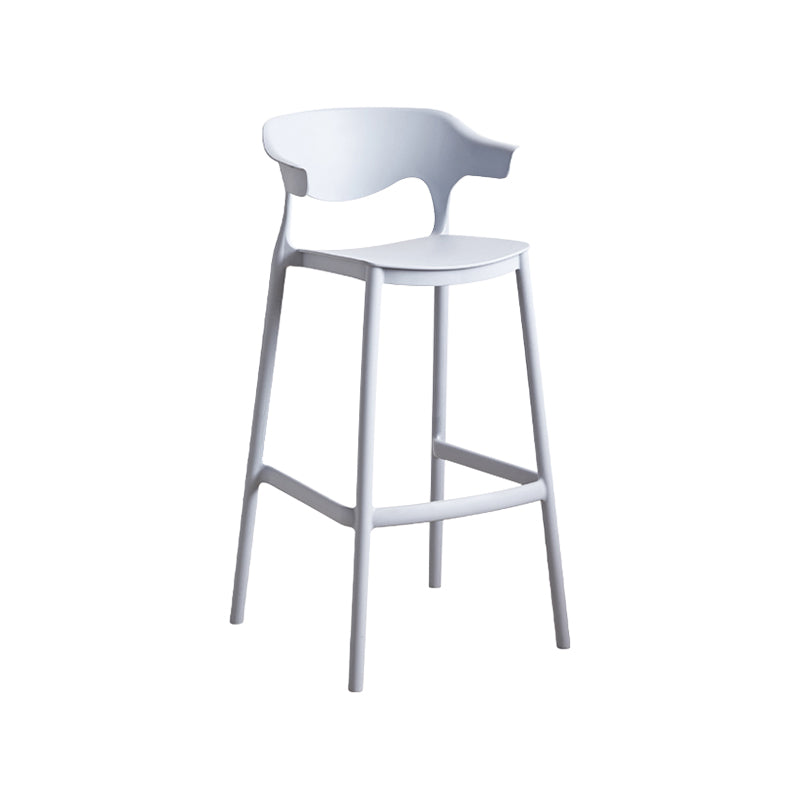 Scandinavia Style Bar-stool Plastic Legs Square Seat Barstool with Low Back for Kitchen Light Gray 1 Piece Bar Stool(30"H) Clearhalo 'Bar Furniture' 'Bar Stools' 'bar_stools' 'furn' 'furn_bar_stools' 'furniture_bar_stools' 'Kitchen & Dining Furniture' 'kitchen&dining_furn' 'kitchen' 'kitchen_furn' Furniture' 4493471