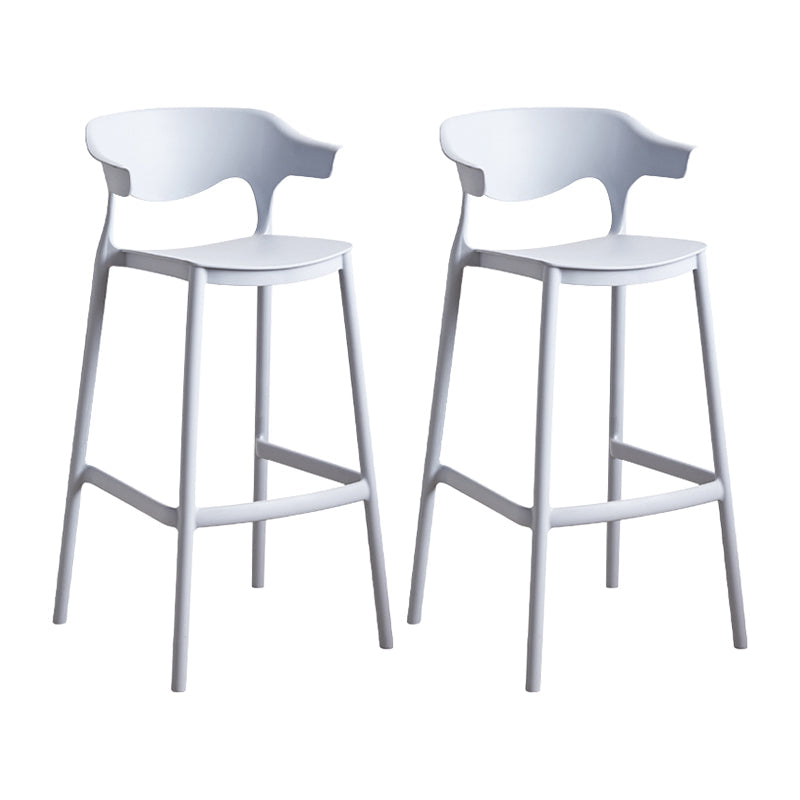 Scandinavia Style Bar-stool Plastic Legs Square Seat Barstool with Low Back for Kitchen Light Gray 2 Piece Set Bar Stool(30"H) Clearhalo 'Bar Furniture' 'Bar Stools' 'bar_stools' 'furn' 'furn_bar_stools' 'furniture_bar_stools' 'Kitchen & Dining Furniture' 'kitchen&dining_furn' 'kitchen' 'kitchen_furn' Furniture' 4493472