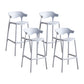 Scandinavia Style Bar-stool Plastic Legs Square Seat Barstool with Low Back for Kitchen Light Gray 4 Piece Set Bar Stool(30"H) Clearhalo 'Bar Furniture' 'Bar Stools' 'bar_stools' 'furn' 'furn_bar_stools' 'furniture_bar_stools' 'Kitchen & Dining Furniture' 'kitchen&dining_furn' 'kitchen' 'kitchen_furn' Furniture' 4493473