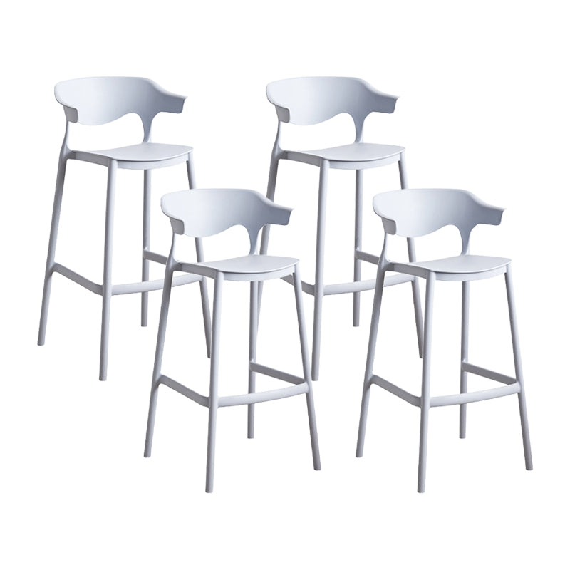 Scandinavia Style Bar-stool Plastic Legs Square Seat Barstool with Low Back for Kitchen Light Gray 4 Piece Set Bar Stool(30"H) Clearhalo 'Bar Furniture' 'Bar Stools' 'bar_stools' 'furn' 'furn_bar_stools' 'furniture_bar_stools' 'Kitchen & Dining Furniture' 'kitchen&dining_furn' 'kitchen' 'kitchen_furn' Furniture' 4493473