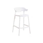Scandinavia Style Bar-stool Plastic Legs Square Seat Barstool with Low Back for Kitchen White 1 Piece Counter Stool(26"H) Clearhalo 'Bar Furniture' 'Bar Stools' 'bar_stools' 'furn' 'furn_bar_stools' 'furniture_bar_stools' 'Kitchen & Dining Furniture' 'kitchen&dining_furn' 'kitchen' 'kitchen_furn' Furniture' 4493474