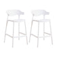 Scandinavia Style Bar-stool Plastic Legs Square Seat Barstool with Low Back for Kitchen White 2 Piece Set Counter Stool(26"H) Clearhalo 'Bar Furniture' 'Bar Stools' 'bar_stools' 'furn' 'furn_bar_stools' 'furniture_bar_stools' 'Kitchen & Dining Furniture' 'kitchen&dining_furn' 'kitchen' 'kitchen_furn' Furniture' 4493475