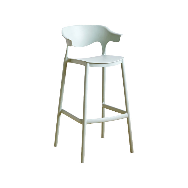 Scandinavia Style Bar-stool Plastic Legs Square Seat Barstool with Low Back for Kitchen Green 1 Piece Bar Stool(30"H) Clearhalo 'Bar Furniture' 'Bar Stools' 'bar_stools' 'furn' 'furn_bar_stools' 'furniture_bar_stools' 'Kitchen & Dining Furniture' 'kitchen&dining_furn' 'kitchen' 'kitchen_furn' Furniture' 4493477
