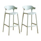 Scandinavia Style Bar-stool Plastic Legs Square Seat Barstool with Low Back for Kitchen Green 2 Piece Set Bar Stool(30"H) Clearhalo 'Bar Furniture' 'Bar Stools' 'bar_stools' 'furn' 'furn_bar_stools' 'furniture_bar_stools' 'Kitchen & Dining Furniture' 'kitchen&dining_furn' 'kitchen' 'kitchen_furn' Furniture' 4493478
