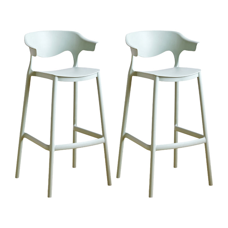 Scandinavia Style Bar-stool Plastic Legs Square Seat Barstool with Low Back for Kitchen Green 2 Piece Set Bar Stool(30"H) Clearhalo 'Bar Furniture' 'Bar Stools' 'bar_stools' 'furn' 'furn_bar_stools' 'furniture_bar_stools' 'Kitchen & Dining Furniture' 'kitchen&dining_furn' 'kitchen' 'kitchen_furn' Furniture' 4493478