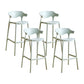 Scandinavia Style Bar-stool Plastic Legs Square Seat Barstool with Low Back for Kitchen Green 4 Piece Set Bar Stool(30"H) Clearhalo 'Bar Furniture' 'Bar Stools' 'bar_stools' 'furn' 'furn_bar_stools' 'furniture_bar_stools' 'Kitchen & Dining Furniture' 'kitchen&dining_furn' 'kitchen' 'kitchen_furn' Furniture' 4493479