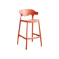 Scandinavia Style Bar-stool Plastic Legs Square Seat Barstool with Low Back for Kitchen Orange Red 1 Piece Counter Stool(26"H) Clearhalo 'Bar Furniture' 'Bar Stools' 'bar_stools' 'furn' 'furn_bar_stools' 'furniture_bar_stools' 'Kitchen & Dining Furniture' 'kitchen&dining_furn' 'kitchen' 'kitchen_furn' Furniture' 4493480