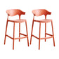 Scandinavia Style Bar-stool Plastic Legs Square Seat Barstool with Low Back for Kitchen Orange Red 2 Piece Set Counter Stool(26"H) Clearhalo 'Bar Furniture' 'Bar Stools' 'bar_stools' 'furn' 'furn_bar_stools' 'furniture_bar_stools' 'Kitchen & Dining Furniture' 'kitchen&dining_furn' 'kitchen' 'kitchen_furn' Furniture' 4493481