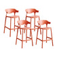 Scandinavia Style Bar-stool Plastic Legs Square Seat Barstool with Low Back for Kitchen Orange Red 4 Piece Set Counter Stool(26"H) Clearhalo 'Bar Furniture' 'Bar Stools' 'bar_stools' 'furn' 'furn_bar_stools' 'furniture_bar_stools' 'Kitchen & Dining Furniture' 'kitchen&dining_furn' 'kitchen' 'kitchen_furn' Furniture' 4493482
