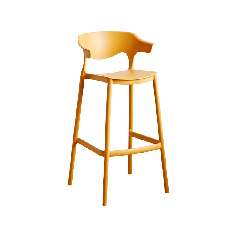 Scandinavia Style Bar-stool Plastic Legs Square Seat Barstool with Low Back for Kitchen Ginger 1 Piece Bar Stool(30"H) Clearhalo 'Bar Furniture' 'Bar Stools' 'bar_stools' 'furn' 'furn_bar_stools' 'furniture_bar_stools' 'Kitchen & Dining Furniture' 'kitchen&dining_furn' 'kitchen' 'kitchen_furn' Furniture' 4493483