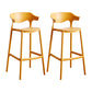 Scandinavia Style Bar-stool Plastic Legs Square Seat Barstool with Low Back for Kitchen Ginger 2 Piece Set Bar Stool(30"H) Clearhalo 'Bar Furniture' 'Bar Stools' 'bar_stools' 'furn' 'furn_bar_stools' 'furniture_bar_stools' 'Kitchen & Dining Furniture' 'kitchen&dining_furn' 'kitchen' 'kitchen_furn' Furniture' 4493484