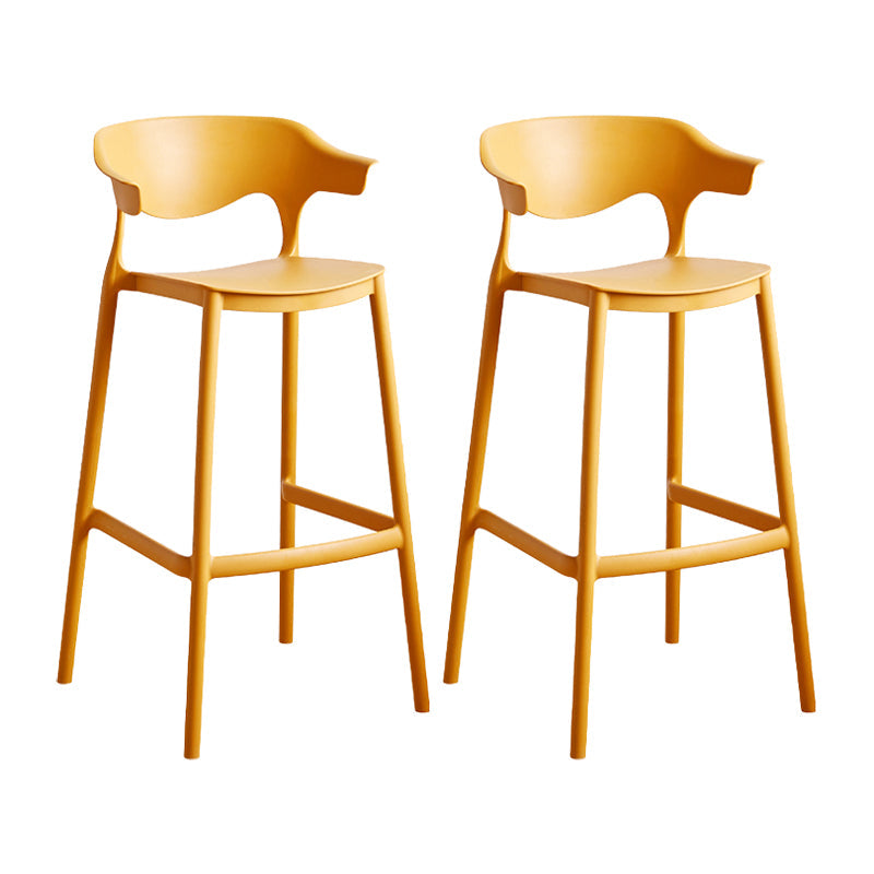 Scandinavia Style Bar-stool Plastic Legs Square Seat Barstool with Low Back for Kitchen Ginger 2 Piece Set Bar Stool(30"H) Clearhalo 'Bar Furniture' 'Bar Stools' 'bar_stools' 'furn' 'furn_bar_stools' 'furniture_bar_stools' 'Kitchen & Dining Furniture' 'kitchen&dining_furn' 'kitchen' 'kitchen_furn' Furniture' 4493484