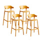 Scandinavia Style Bar-stool Plastic Legs Square Seat Barstool with Low Back for Kitchen Ginger 4 Piece Set Bar Stool(30"H) Clearhalo 'Bar Furniture' 'Bar Stools' 'bar_stools' 'furn' 'furn_bar_stools' 'furniture_bar_stools' 'Kitchen & Dining Furniture' 'kitchen&dining_furn' 'kitchen' 'kitchen_furn' Furniture' 4493485