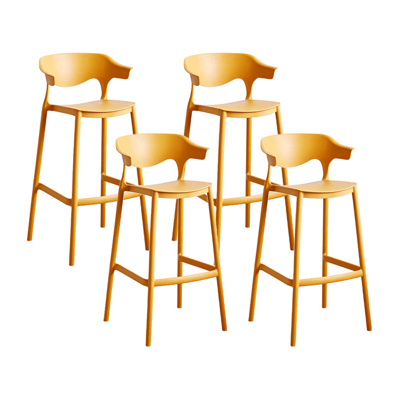 Scandinavia Style Bar-stool Plastic Legs Square Seat Barstool with Low Back for Kitchen Ginger 4 Piece Set Bar Stool(30"H) Clearhalo 'Bar Furniture' 'Bar Stools' 'bar_stools' 'furn' 'furn_bar_stools' 'furniture_bar_stools' 'Kitchen & Dining Furniture' 'kitchen&dining_furn' 'kitchen' 'kitchen_furn' Furniture' 4493485