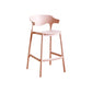 Scandinavia Style Bar-stool Plastic Legs Square Seat Barstool with Low Back for Kitchen Pink 1 Piece Counter Stool(26"H) Clearhalo 'Bar Furniture' 'Bar Stools' 'bar_stools' 'furn' 'furn_bar_stools' 'furniture_bar_stools' 'Kitchen & Dining Furniture' 'kitchen&dining_furn' 'kitchen' 'kitchen_furn' Furniture' 4493486