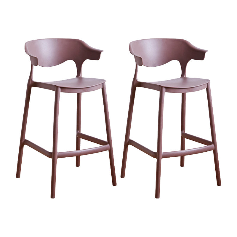 Scandinavia Style Bar-stool Plastic Legs Square Seat Barstool with Low Back for Kitchen Coffee 2 Piece Set Counter Stool(26"H) Clearhalo 'Bar Furniture' 'Bar Stools' 'bar_stools' 'furn' 'furn_bar_stools' 'furniture_bar_stools' 'Kitchen & Dining Furniture' 'kitchen&dining_furn' 'kitchen' 'kitchen_furn' Furniture' 4493489