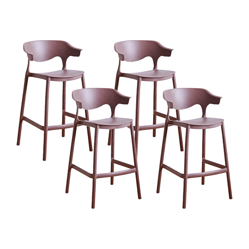 Scandinavia Style Bar-stool Plastic Legs Square Seat Barstool with Low Back for Kitchen Coffee 4 Piece Set Counter Stool(26"H) Clearhalo 'Bar Furniture' 'Bar Stools' 'bar_stools' 'furn' 'furn_bar_stools' 'furniture_bar_stools' 'Kitchen & Dining Furniture' 'kitchen&dining_furn' 'kitchen' 'kitchen_furn' Furniture' 4493490