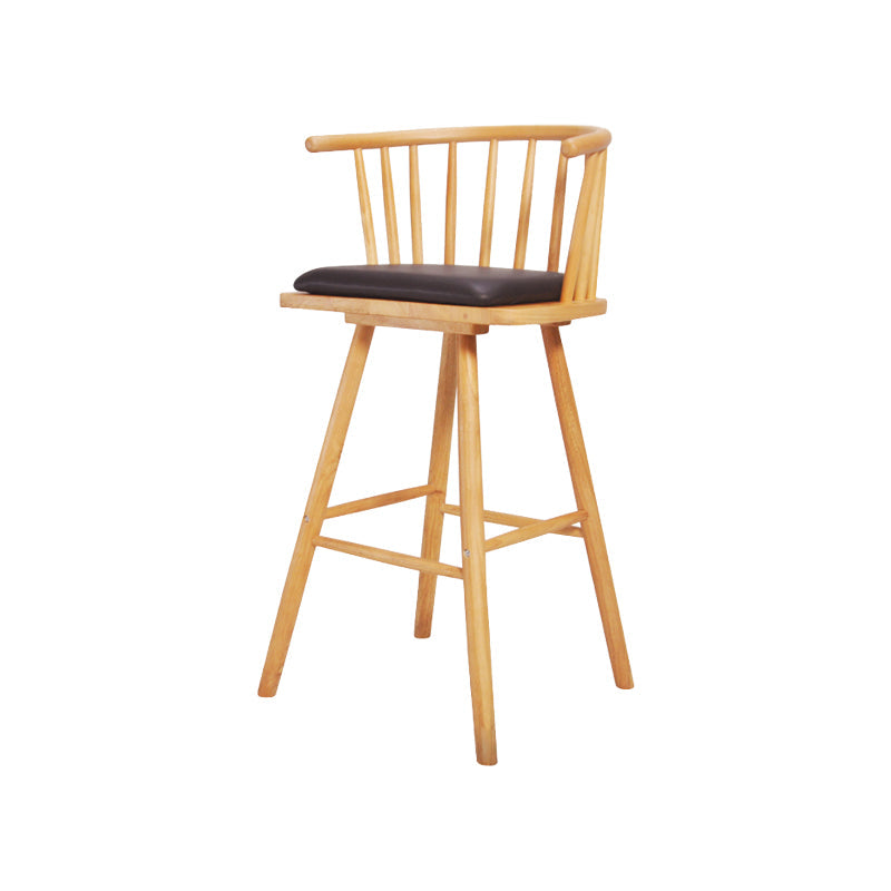Contemporary Solid Wood Barstools Indoor Bar Stool with Low Back and Wooden Footrest Black Natural 1 Piece Clearhalo 'Bar Furniture' 'Bar Stools' 'bar_stools' 'furn' 'furn_bar_stools' 'furniture_bar_stools' 'Kitchen & Dining Furniture' 'kitchen&dining_furn' 'kitchen' 'kitchen_furn' Furniture' 4493494