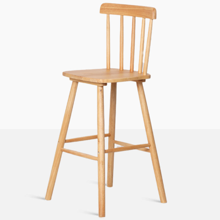 Contemporary Solid Wood Barstools Indoor Bar Stool with Low Back and Wooden Footrest Clearhalo 'Bar Furniture' 'Bar Stools' 'bar_stools' 'furn' 'furn_bar_stools' 'furniture_bar_stools' 'Kitchen & Dining Furniture' 'kitchen&dining_furn' 'kitchen' 'kitchen_furn' Furniture' 4493496