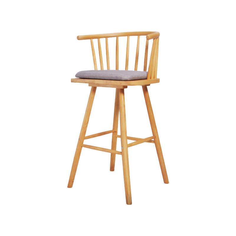 Contemporary Solid Wood Barstools Indoor Bar Stool with Low Back and Wooden Footrest Grey Natural 1 Piece Clearhalo 'Bar Furniture' 'Bar Stools' 'bar_stools' 'furn' 'furn_bar_stools' 'furniture_bar_stools' 'Kitchen & Dining Furniture' 'kitchen&dining_furn' 'kitchen' 'kitchen_furn' Furniture' 4493499