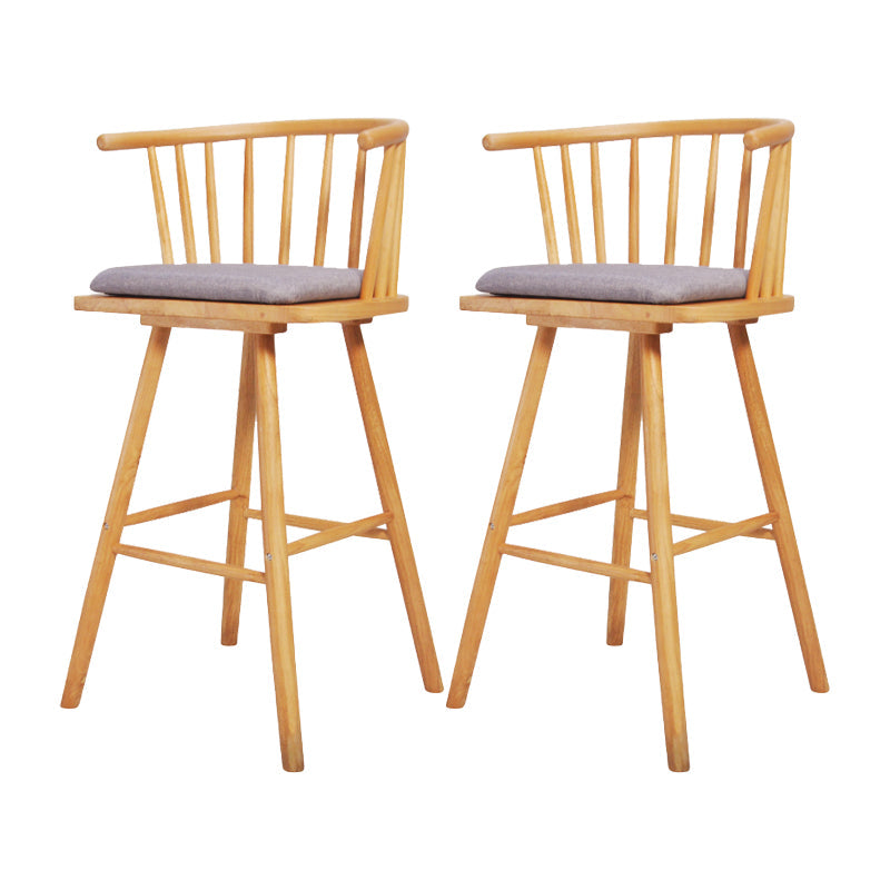 Contemporary Solid Wood Barstools Indoor Bar Stool with Low Back and Wooden Footrest Grey Natural 2 Piece Set Clearhalo 'Bar Furniture' 'Bar Stools' 'bar_stools' 'furn' 'furn_bar_stools' 'furniture_bar_stools' 'Kitchen & Dining Furniture' 'kitchen&dining_furn' 'kitchen' 'kitchen_furn' Furniture' 4493502