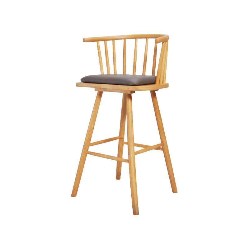 Contemporary Solid Wood Barstools Indoor Bar Stool with Low Back and Wooden Footrest Gray-White Natural 1 Piece Clearhalo 'Bar Furniture' 'Bar Stools' 'bar_stools' 'furn' 'furn_bar_stools' 'furniture_bar_stools' 'Kitchen & Dining Furniture' 'kitchen&dining_furn' 'kitchen' 'kitchen_furn' Furniture' 4493508