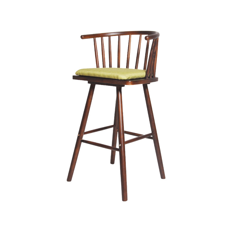 Contemporary Solid Wood Barstools Indoor Bar Stool with Low Back and Wooden Footrest Green Brown 1 Piece Clearhalo 'Bar Furniture' 'Bar Stools' 'bar_stools' 'furn' 'furn_bar_stools' 'furniture_bar_stools' 'Kitchen & Dining Furniture' 'kitchen&dining_furn' 'kitchen' 'kitchen_furn' Furniture' 4493514
