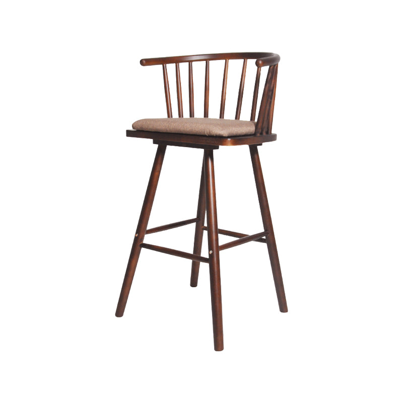 Contemporary Solid Wood Barstools Indoor Bar Stool with Low Back and Wooden Footrest Coffee Brown 1 Piece Clearhalo 'Bar Furniture' 'Bar Stools' 'bar_stools' 'furn' 'furn_bar_stools' 'furniture_bar_stools' 'Kitchen & Dining Furniture' 'kitchen&dining_furn' 'kitchen' 'kitchen_furn' Furniture' 4493517