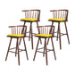 Contemporary Solid Wood Barstools Indoor Bar Stool with Low Back and Wooden Footrest Yellow Brown 4 Piece Set Clearhalo 'Bar Furniture' 'Bar Stools' 'bar_stools' 'furn' 'furn_bar_stools' 'furniture_bar_stools' 'Kitchen & Dining Furniture' 'kitchen&dining_furn' 'kitchen' 'kitchen_furn' Furniture' 4493522