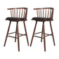 Contemporary Solid Wood Barstools Indoor Bar Stool with Low Back and Wooden Footrest Black Brown 2 Piece Set Clearhalo 'Bar Furniture' 'Bar Stools' 'bar_stools' 'furn' 'furn_bar_stools' 'furniture_bar_stools' 'Kitchen & Dining Furniture' 'kitchen&dining_furn' 'kitchen' 'kitchen_furn' Furniture' 4493524