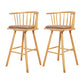 Contemporary Solid Wood Barstools Indoor Bar Stool with Low Back and Wooden Footrest Coffee Natural 2 Piece Set Clearhalo 'Bar Furniture' 'Bar Stools' 'bar_stools' 'furn' 'furn_bar_stools' 'furniture_bar_stools' 'Kitchen & Dining Furniture' 'kitchen&dining_furn' 'kitchen' 'kitchen_furn' Furniture' 4493527