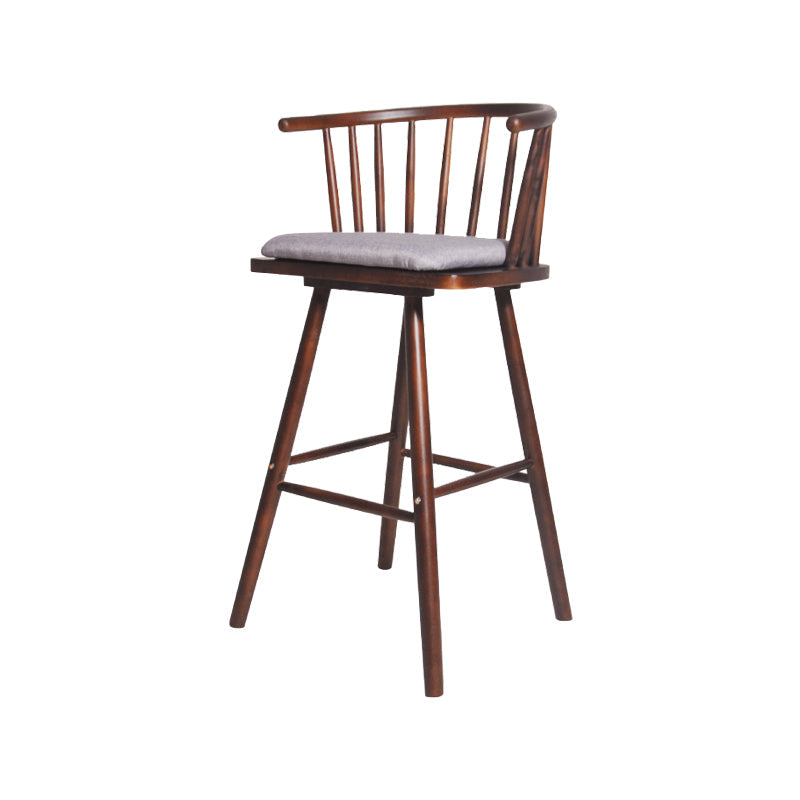 Contemporary Solid Wood Barstools Indoor Bar Stool with Low Back and Wooden Footrest Grey Brown 1 Piece Clearhalo 'Bar Furniture' 'Bar Stools' 'bar_stools' 'furn' 'furn_bar_stools' 'furniture_bar_stools' 'Kitchen & Dining Furniture' 'kitchen&dining_furn' 'kitchen' 'kitchen_furn' Furniture' 4493532