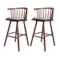 Contemporary Solid Wood Barstools Indoor Bar Stool with Low Back and Wooden Footrest Grey Brown 2 Piece Set Clearhalo 'Bar Furniture' 'Bar Stools' 'bar_stools' 'furn' 'furn_bar_stools' 'furniture_bar_stools' 'Kitchen & Dining Furniture' 'kitchen&dining_furn' 'kitchen' 'kitchen_furn' Furniture' 4493533