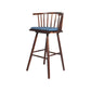 Contemporary Solid Wood Barstools Indoor Bar Stool with Low Back and Wooden Footrest Blue Brown 1 Piece Clearhalo 'Bar Furniture' 'Bar Stools' 'bar_stools' 'furn' 'furn_bar_stools' 'furniture_bar_stools' 'Kitchen & Dining Furniture' 'kitchen&dining_furn' 'kitchen' 'kitchen_furn' Furniture' 4493538