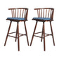 Contemporary Solid Wood Barstools Indoor Bar Stool with Low Back and Wooden Footrest Blue Brown 2 Piece Set Clearhalo 'Bar Furniture' 'Bar Stools' 'bar_stools' 'furn' 'furn_bar_stools' 'furniture_bar_stools' 'Kitchen & Dining Furniture' 'kitchen&dining_furn' 'kitchen' 'kitchen_furn' Furniture' 4493539