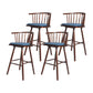 Contemporary Solid Wood Barstools Indoor Bar Stool with Low Back and Wooden Footrest Blue Brown 4 Piece Set Clearhalo 'Bar Furniture' 'Bar Stools' 'bar_stools' 'furn' 'furn_bar_stools' 'furniture_bar_stools' 'Kitchen & Dining Furniture' 'kitchen&dining_furn' 'kitchen' 'kitchen_furn' Furniture' 4493540
