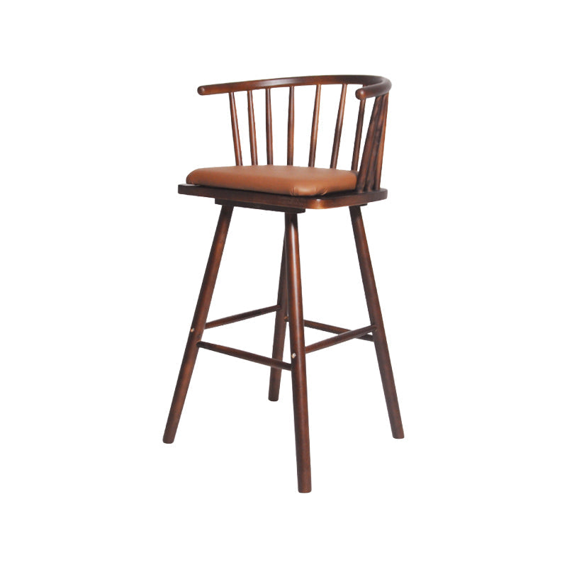 Contemporary Solid Wood Barstools Indoor Bar Stool with Low Back and Wooden Footrest Light Coffee Brown 1 Piece Clearhalo 'Bar Furniture' 'Bar Stools' 'bar_stools' 'furn' 'furn_bar_stools' 'furniture_bar_stools' 'Kitchen & Dining Furniture' 'kitchen&dining_furn' 'kitchen' 'kitchen_furn' Furniture' 4493541