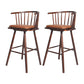Contemporary Solid Wood Barstools Indoor Bar Stool with Low Back and Wooden Footrest Light Coffee Brown 2 Piece Set Clearhalo 'Bar Furniture' 'Bar Stools' 'bar_stools' 'furn' 'furn_bar_stools' 'furniture_bar_stools' 'Kitchen & Dining Furniture' 'kitchen&dining_furn' 'kitchen' 'kitchen_furn' Furniture' 4493542