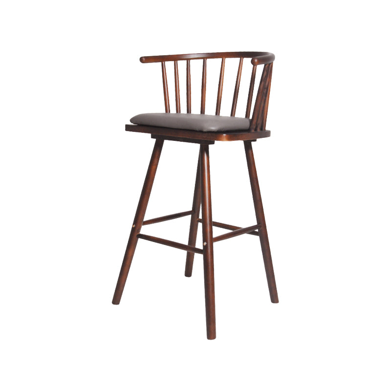 Contemporary Solid Wood Barstools Indoor Bar Stool with Low Back and Wooden Footrest Gray-White Brown 1 Piece Clearhalo 'Bar Furniture' 'Bar Stools' 'bar_stools' 'furn' 'furn_bar_stools' 'furniture_bar_stools' 'Kitchen & Dining Furniture' 'kitchen&dining_furn' 'kitchen' 'kitchen_furn' Furniture' 4493544
