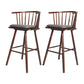 Contemporary Solid Wood Barstools Indoor Bar Stool with Low Back and Wooden Footrest Gray-White Brown 2 Piece Set Clearhalo 'Bar Furniture' 'Bar Stools' 'bar_stools' 'furn' 'furn_bar_stools' 'furniture_bar_stools' 'Kitchen & Dining Furniture' 'kitchen&dining_furn' 'kitchen' 'kitchen_furn' Furniture' 4493545